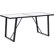 Dining table white 140x70x75 cm tempered glass - Dining Table