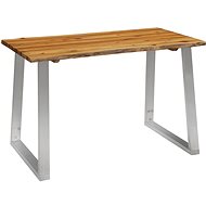Dining table 120x65x75 cm solid acacia and stainless steel - Dining Table