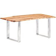 Jedálenský stôl so živými hranami masívne akáciové drevo 200/3,8 cm - Jedálenský stôl