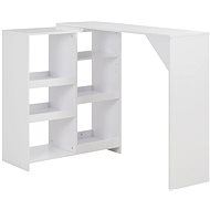 Bar table with movable shelf white 138x40x120 cm 280222 - Bar Table