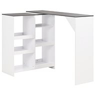 Bar table with movable shelf white 138x40x120 cm 280226 - Bar Table