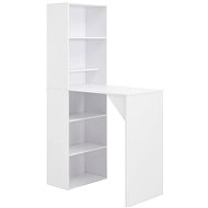 Bar table with cabinet white 115x59x200 cm 280227 - Bar Table