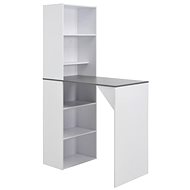 Bar table with cabinet white 115x59x200 cm 280231 - Bar Table