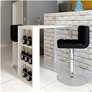 MDF Bar Table with High-gloss White Wine Shelves - Bar Table