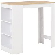 Bar Table with Shelf White 110x50x103cm - Bar Table