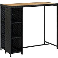 Bar table with storage rack black 120x60x110 cm polyratan - Bar Table