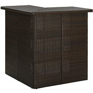 Corner Bar Table Brown 100x50x105cm Polyrattan - Bar Table