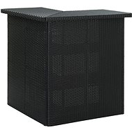 Corner Bar Table Black 100x50x105cm Polyratan - Bar Table