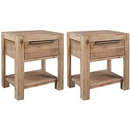 Noční stolky se zásuvkami 2 ks 40 x 30 x 48 cm masivní akácie - Night Stand