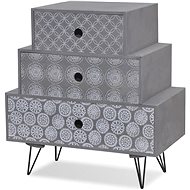 Noční stolek se 3 zásuvkami šedé a hnědé - Night Stand
