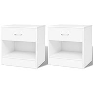 2 bedside tables with drawer, white - Night Stand