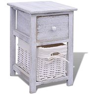 White wooden bedside table - Night Stand