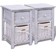 Bedside tables 2 pcs wooden white - Night Stand