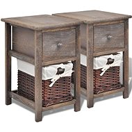 Noční stolky 2 ks dřevěné hnědé - Night Stand