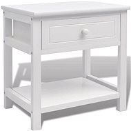 White wooden bedside table - Night Stand