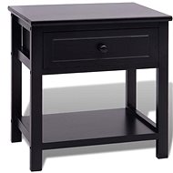 Black wooden bedside table - Night Stand