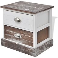Wooden bedside table brown and white - Night Stand