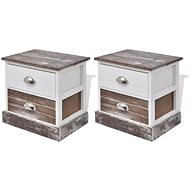 Bedside tables 2 pcs brown and white - Night Stand