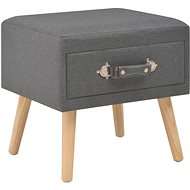 Nightstand dark grey 40 x 35 x 40 cm textile - Night Stand