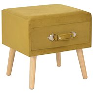 Noční stolek hořčicový 40 x 35 x 40 cm samet - Night Stand