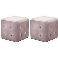 Nočné stolíky 2 ks ružové 30 × 30 × 30 cm zamatová látka - Nočný stolík