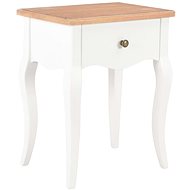 Bedside table white and brown 40 x 30 x 50 cm solid pine wood - Night Stand