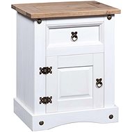 Bedside table Mexican pine Corona white 53x39x67 cm - Night Stand