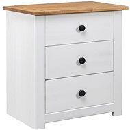 Noční stolek bílý 46x40x57 cm borovice řada Panama - Night Stand