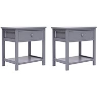 Bedside tables 2 pcs grey 40 x 29 x 42 cm wood pavlovnia - Night Stand