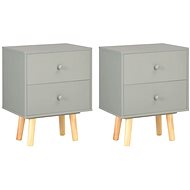 Bedside tables 2 pcs grey 40 x 30 x 50 cm solid pine wood - Night Stand