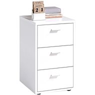 FMD Noční stolek se 3 zásuvkami bílý - Night Stand