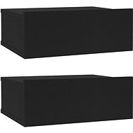 Wall-mounted bedside tables 2 pcs black 40 x 30 x 15 cm chipboard - Night Stand