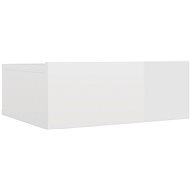Nástěnný noční stolek bílý vysoký lesk 40x30x15 cm dřevotříska - Noční stolek