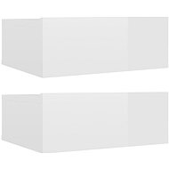 Wall-mounted bedside tables 2 pcs glossy white 40x30x15 cm chipboard - Night Stand