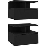 Wall-mounted bedside tables 2 pcs black 40 x 31 x 27 cm chipboard - Night Stand