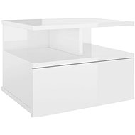 Wall bedside table white high gloss 40x31x27 cm chipboard - Night Stand