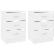 Bedside tables 2 pcs white 38 x 35 x 56 cm chipboard - Night Stand