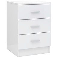 White high gloss bedside table 38 x 35 x 56 cm chipboard - Night Stand