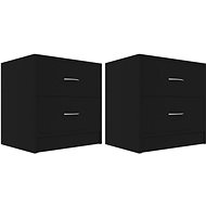 Bedside tables 2 pcs black 40 x 30 x 40 cm chipboard - Night Stand