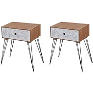 Bedside tables with drawer 2 pcs brown 276042 - Night Stand