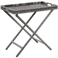 Folding table gray 80x45x75 cm polyratan - Side Table