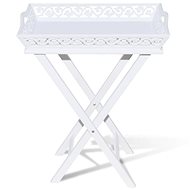 White coffee table with a tray of flower pots - Side Table