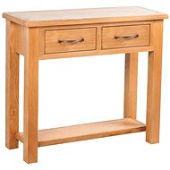 Console table 2 drawers 83x30x73 cm solid oak wood - Console Table