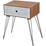 Bedside table with 1 drawer rectangular brown - Night Stand