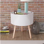 Side table with round tray 39.5x44.5 cm white - Side Table