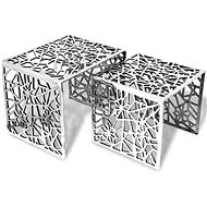 Two pieces of side tables square aluminum silver - Side Table