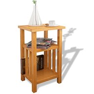 Side table with shelf for magazines 27x35x55 cm solid oak - Side Table