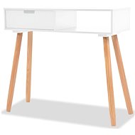 Side table, solid pine, 80x30x72 cm, white - Side Table