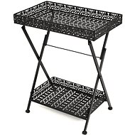 Folding tea table in vintage style metal 58x35x72cm black - Side Table