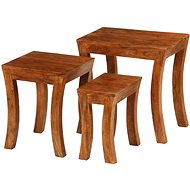 Set of nesting tables 3 pieces of solid acacia 50x35x50 cm brown - Side Table